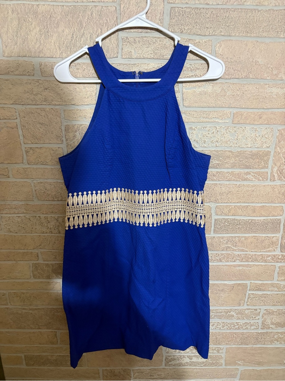 Lilly Pulitzer Royal Blue Mini Dress with Cream Waist Trim
